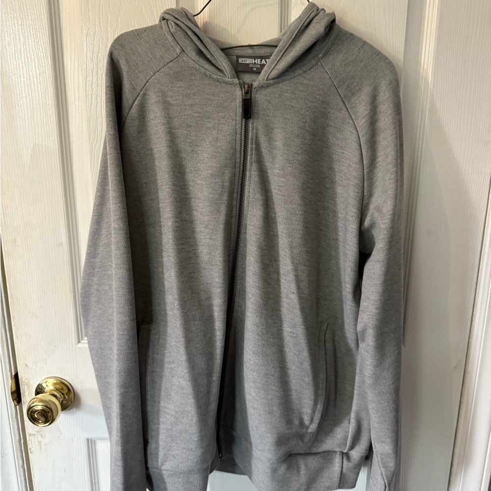 Gray Zip-Up Hoodie Casual